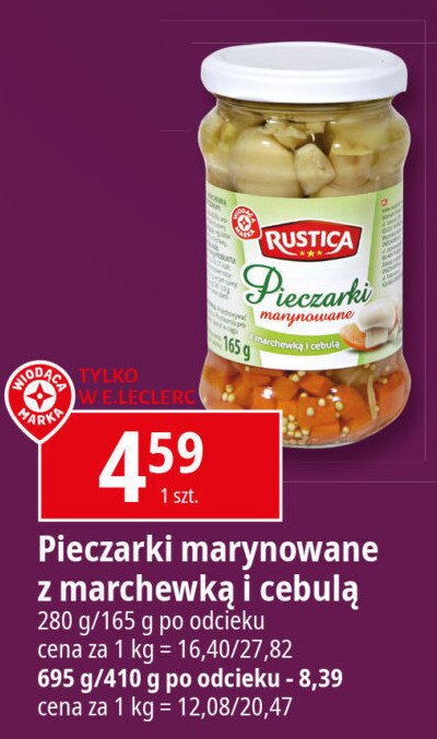 Pieczarki marynowane z marchewką i cebulą Wiodąca marka rustica promocja