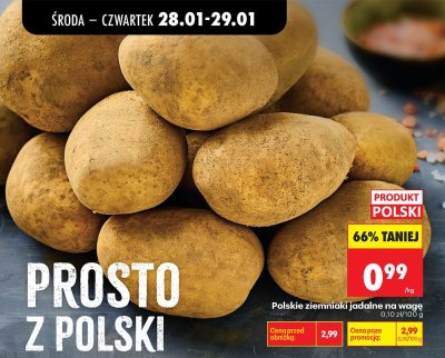 Polskie ziemniaki jadalne na wagę promocja w Biedronka
