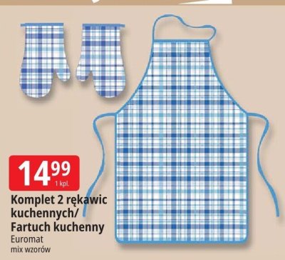 Komplet 2 rękawic kuchennych / Fartuch kuchenny Euromat promocja w Leclerc
