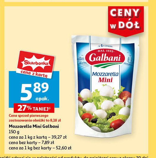 Ser mozzarella mini Galbani promocja w Auchan