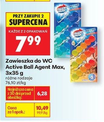 Zawieszka do WC Active Ball Agent Max, różne rodzaje promocja w Biedronka