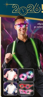 Akcesoria karnawałowe LED lub RGB smarty party - Szelki LED z regulowaną gumką i 3 trybami świecenia promocja w Biedronka