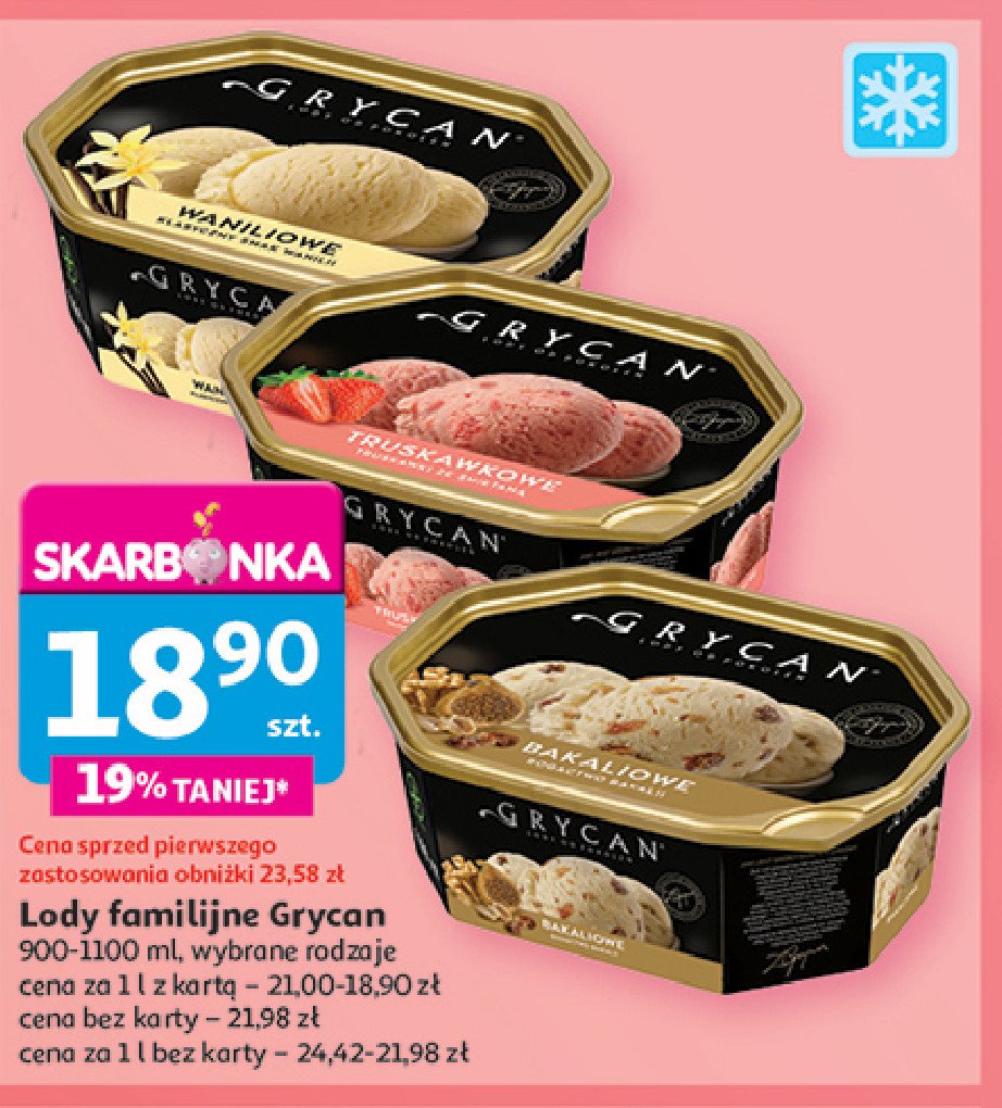 Lody truskawkowe Grycan promocja w Auchan