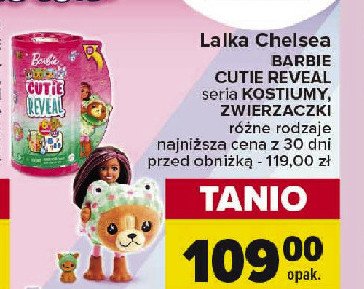 Lalka chelsea + zwierzątko barbie cutie reveal Mattel promocja