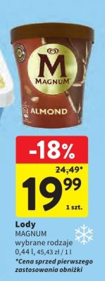 Lody MAGNUM Almond wybrane rodzaje promocja w Intermarche