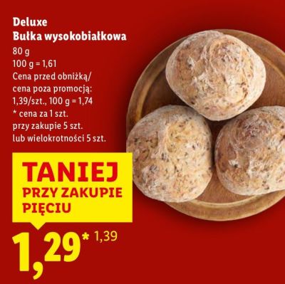 Bułka wysokobiałkowa Deluxe promocja w Lidl