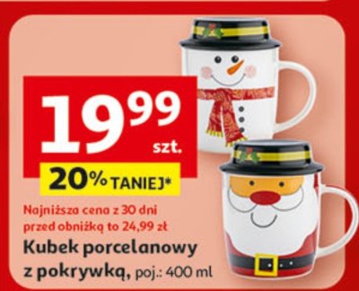 Kubek porcelanowy z pokrywką, poj.: 400 ml promocja w Auchan