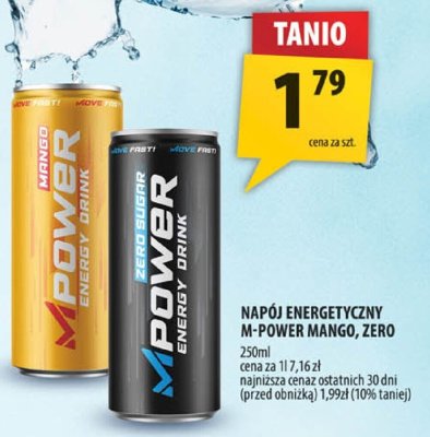 Napój energetyczny M-Power Zero 250ml promocja w Arhelan