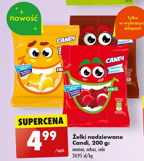 Żelki nadziewane ananas Candi promocja