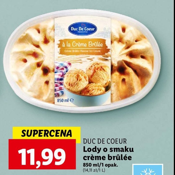 Lody creme brulee Duc de coeur promocja