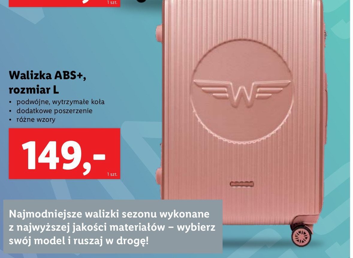 Walizka abs+ rozm. l Wings promocja