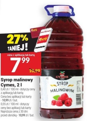 Syrop malinowy Cymes 2l promocja w Twój Market