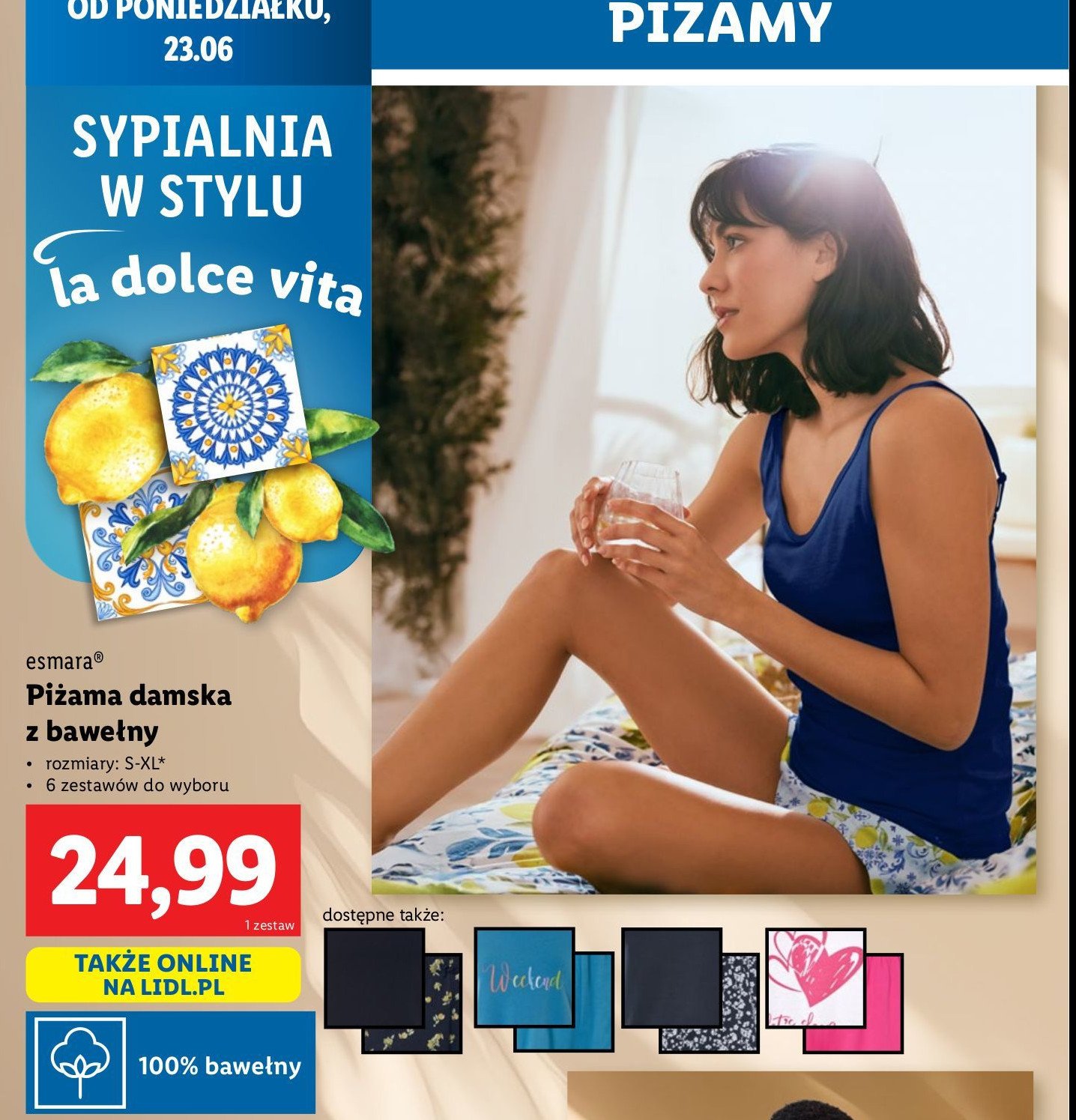 Piżama damska s-xl Esmara promocja w Lidl