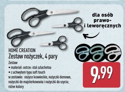 Zestaw nożyczek HOME CREATION, 4 pary promocja w Aldi