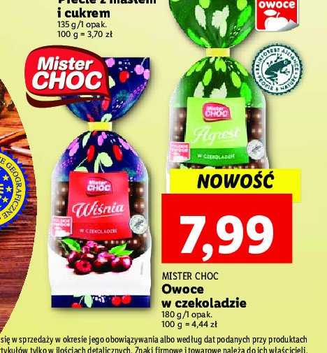 Wi艣nia w czekoladzie Mister choc promocja