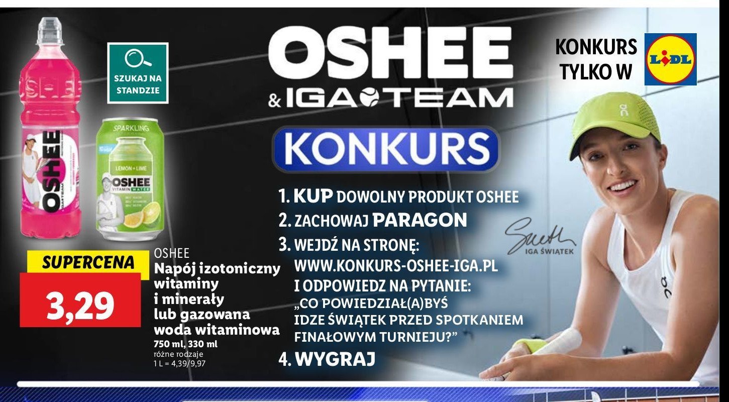 Napój izotoniczny pink Oshee promocja w Supeco