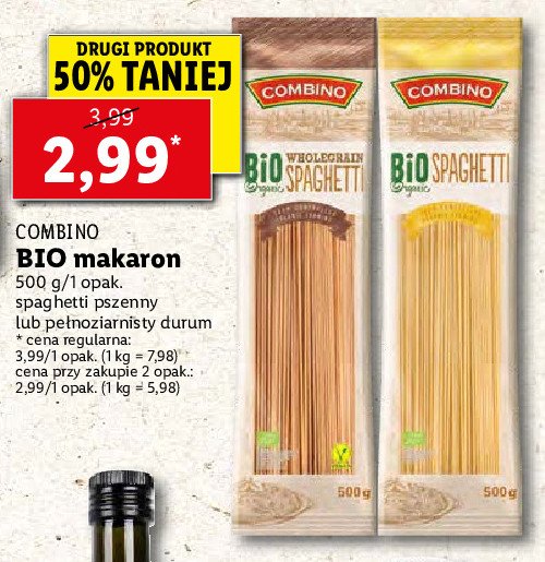 Makaron spaghetti bio Combino promocja