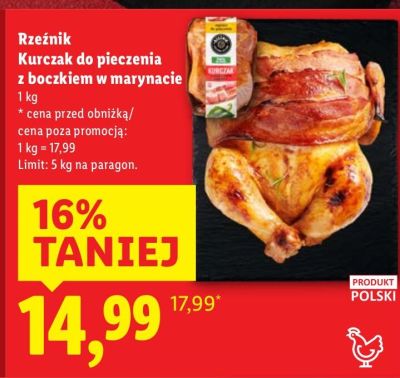 Kurczak do pieczenia z boczkiem w marynacie promocja w Lidl