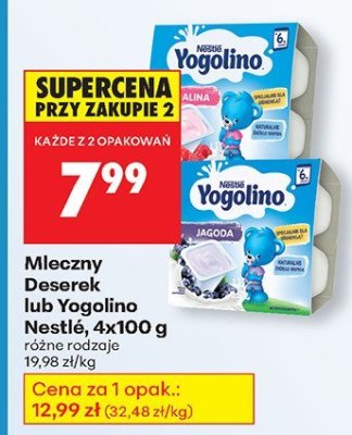 Mleczny Deserek lub Yogolino Nestlé, 4x100 g promocja w Biedronka