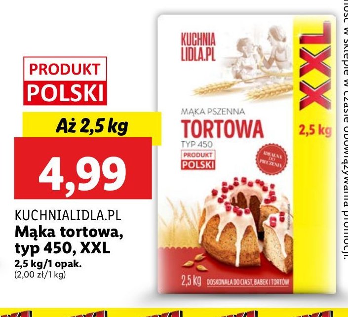 Mąka pszenna tortowa typ 450 Kuchnia lidla.pl promocja w Lidl