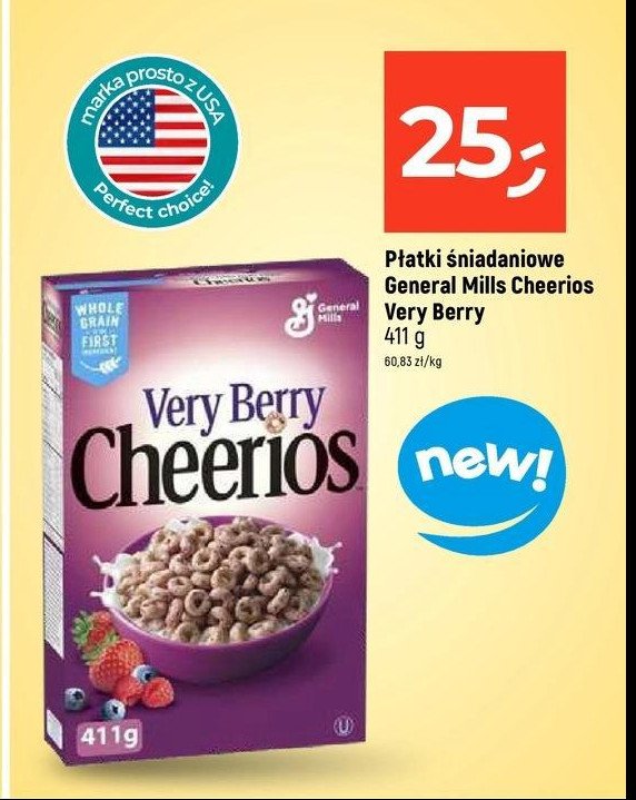 Płatki cheerios very berry General mills promocja w Dealz