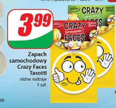 Zapach samochodowy crazy faces apple TASOTTI promocja
