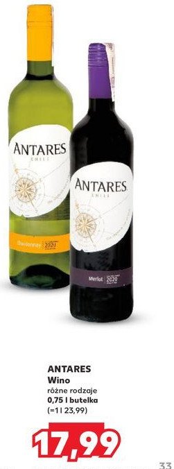 Wino białe wytrawne ANTARES promocja w Kaufland