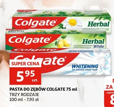 Pasta do zębów original Colgate herbal promocja