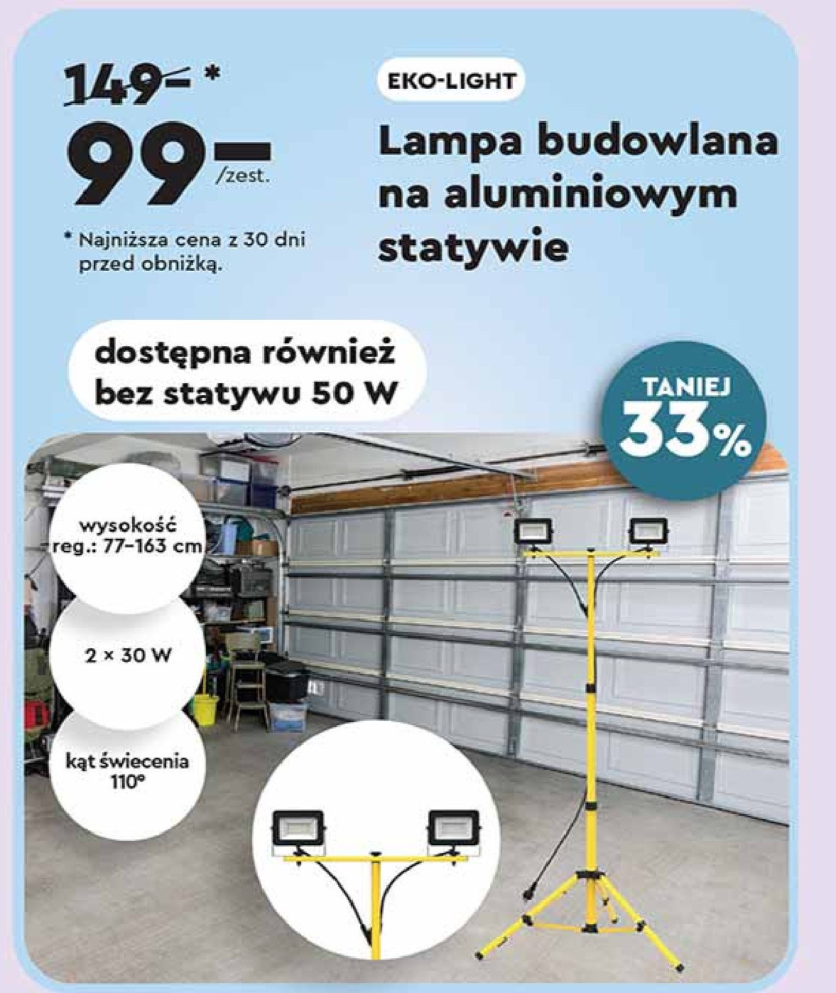 Lampa budowlana bez statywu Eko-light promocja w Biedronka