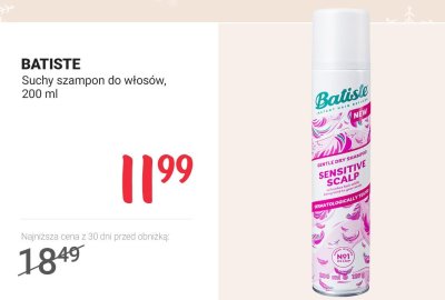 Szampon BATISTE suchy do włosów promocja w Rossmann