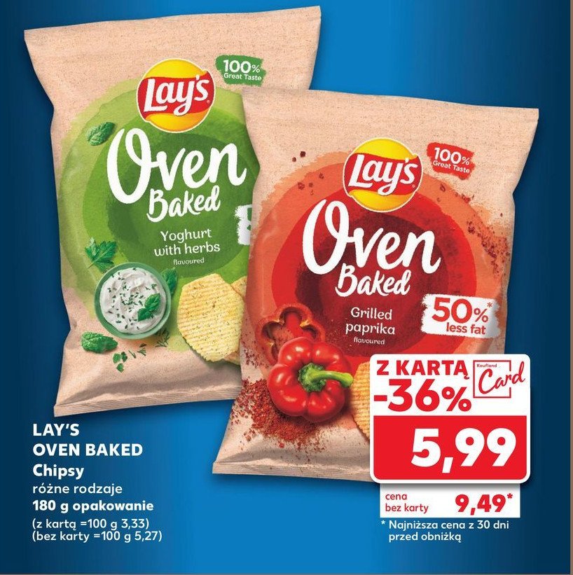 Chipsy jogurt z ziołami ogrodowymi Lay's oven baked (prosto z pieca) Frito lay lay's promocja