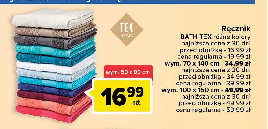 Ręcznik 50 x 90 cm bath Tex promocja