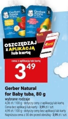 Gerber Natural for Baby tuba 80 g wybrane rodzaje promocja w Twój Market
