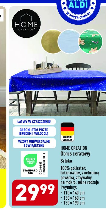 Obrus ceratowy 130 x 190 cm Home creation promocja