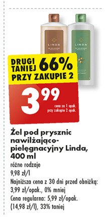 Żel pod prysznic calming almond Linda promocja