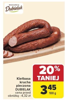 Kiełbasa krucha premium DUBIELAK promocja w Carrefour