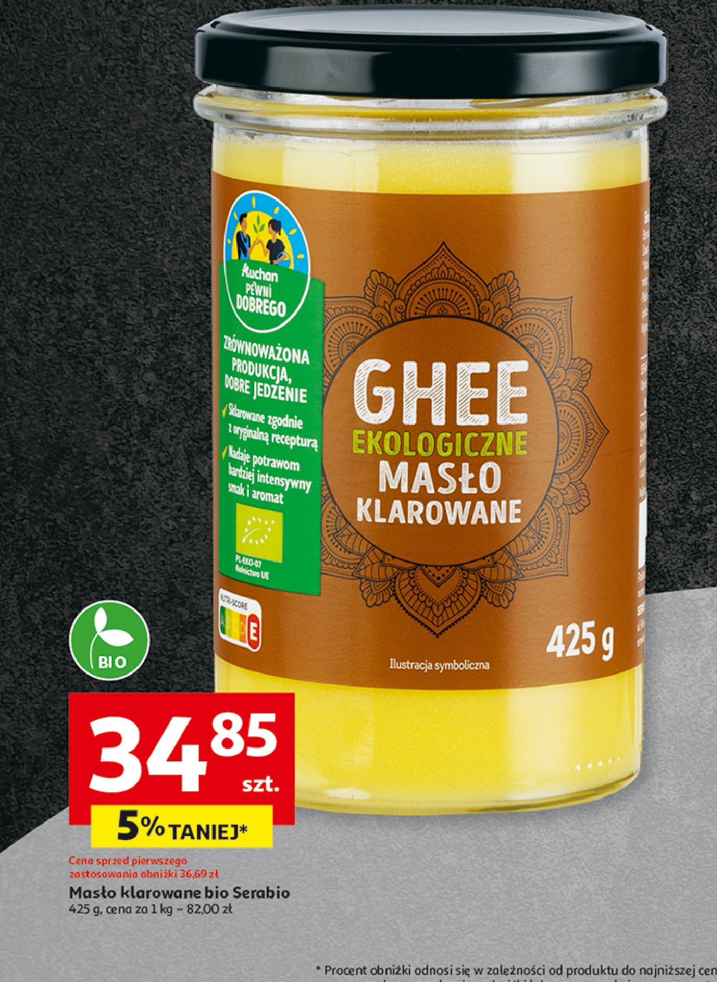 Masło klarowane ghee Auchan pewni dobrego promocja w Auchan