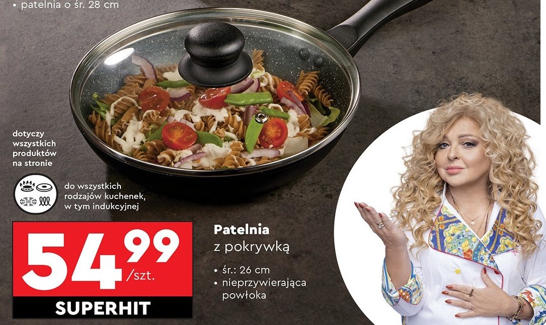 Patelnia z pokrywką 26 cm Mg home promocja w Biedronka