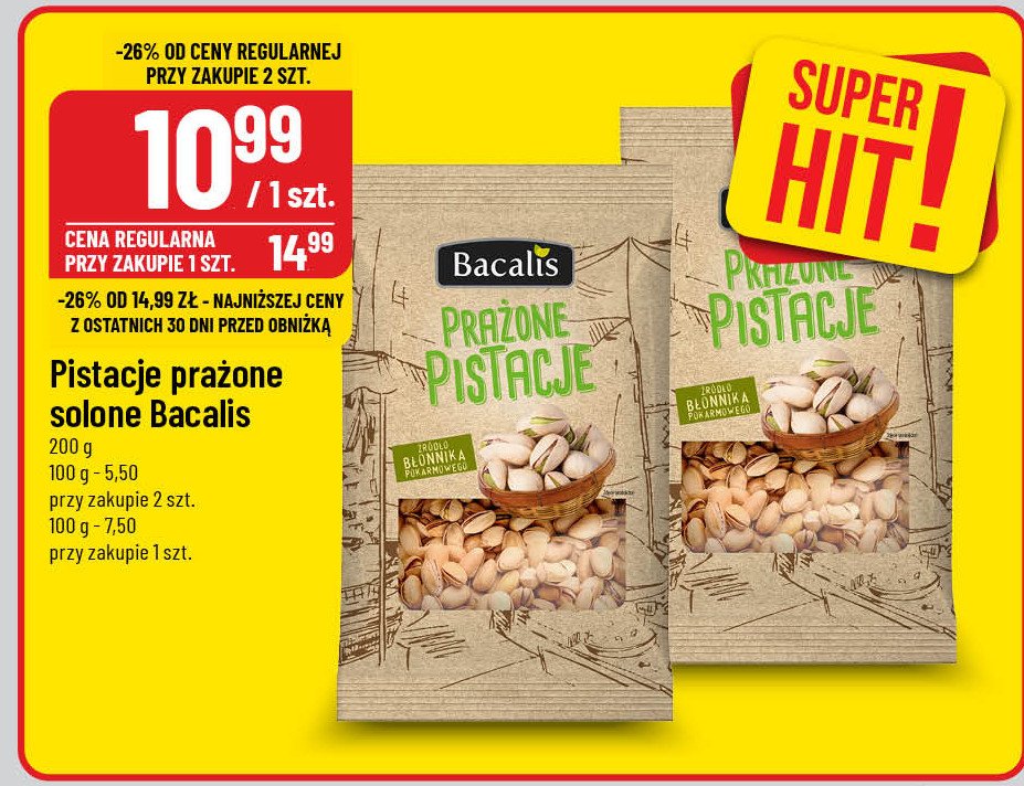 Pistacje Bacalis promocja w POLOmarket