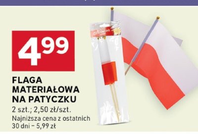 Flaga materiałowa na patyczku promocja w Stokrotka