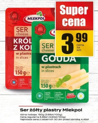 Ser żółty plastry Mleekpol promocja w Supeco