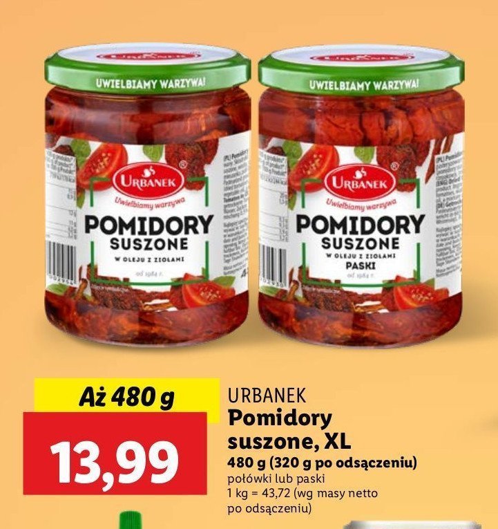 Pomidory suszone w oleju z zio艂ami Urbanek promocja