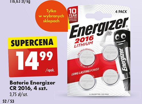 Bateria cr2016 Energizer promocja