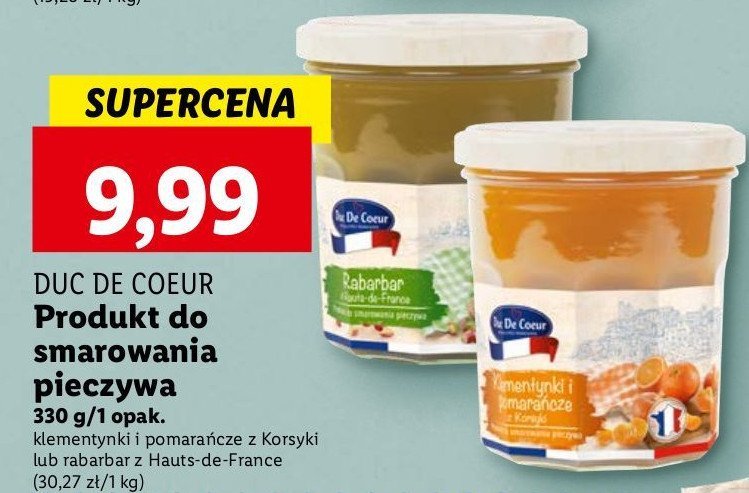 Klementynki i pomarańcze do smarowania pieczywa Duc de coeur promocja