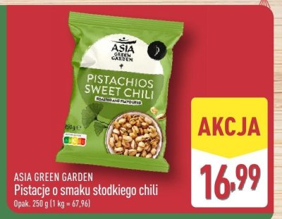 Pistacje o smaku słodkiego chili ASIA GREEN GARDEN promocja w Aldi
