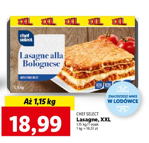 Lasagne bolońska Chef select - cena - promocje - opinie - sklep 