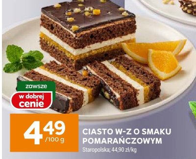 Ciasto w-z o smaku pomarańczowym promocja w Stokrotka