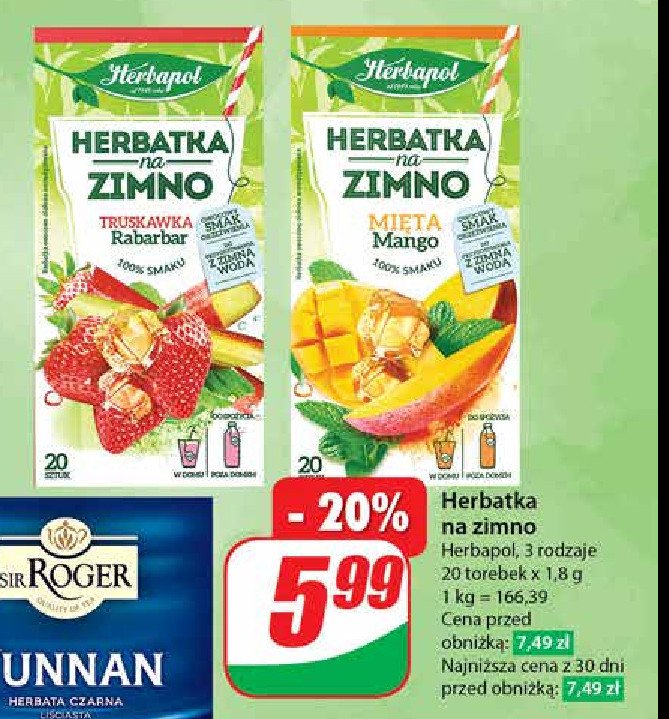 Herbatka truskawka-rabarbar Herbapol herbatka na zimno promocja