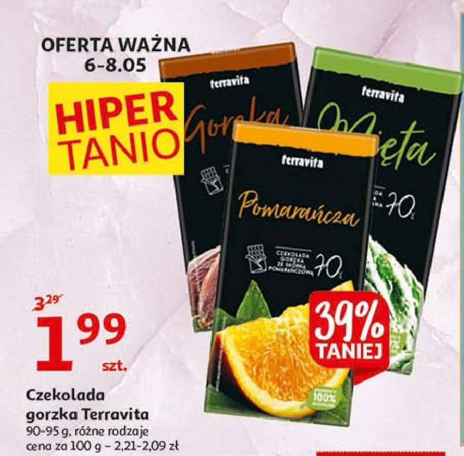 Czekolada gorzka 70 % mi臋ta Terravita promocja