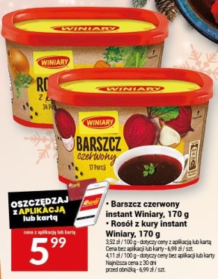 Barszcz czerwony instant Winiary, 170 g promocja w Twój Market